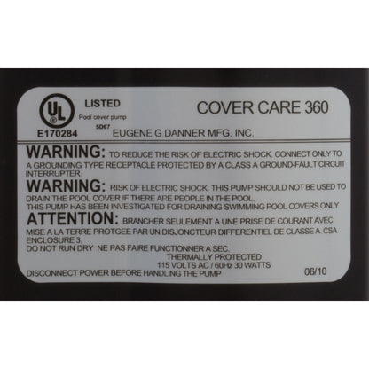 Pompe submersible Danner Cover Care modèle 360, 30 W, 3/4 po GHT