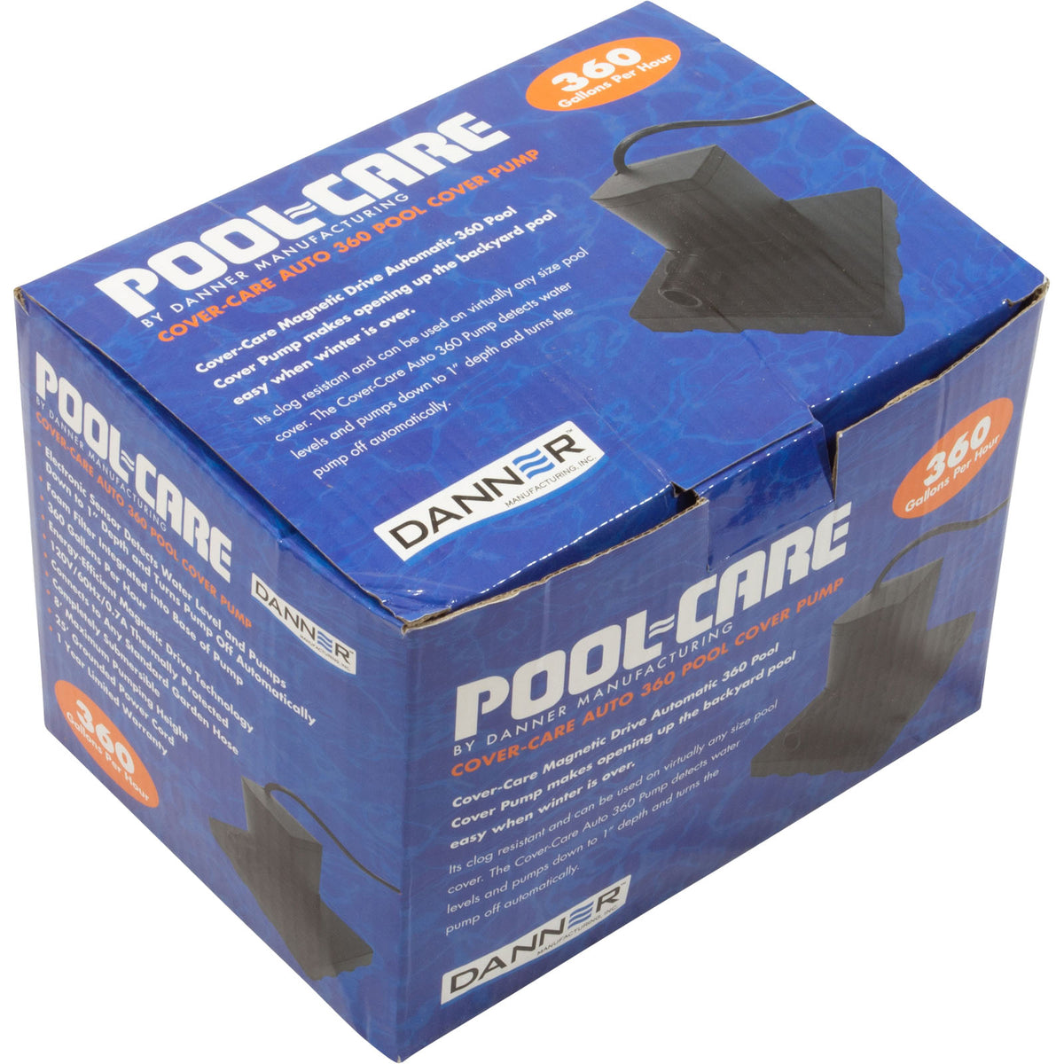 Pump, Submersible, Danner Cover Care Auto 360, 360gph, 3/4"GHT