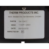 Soplador, Therm Products Deluxe, 1,5 hp, 230 V, 2"