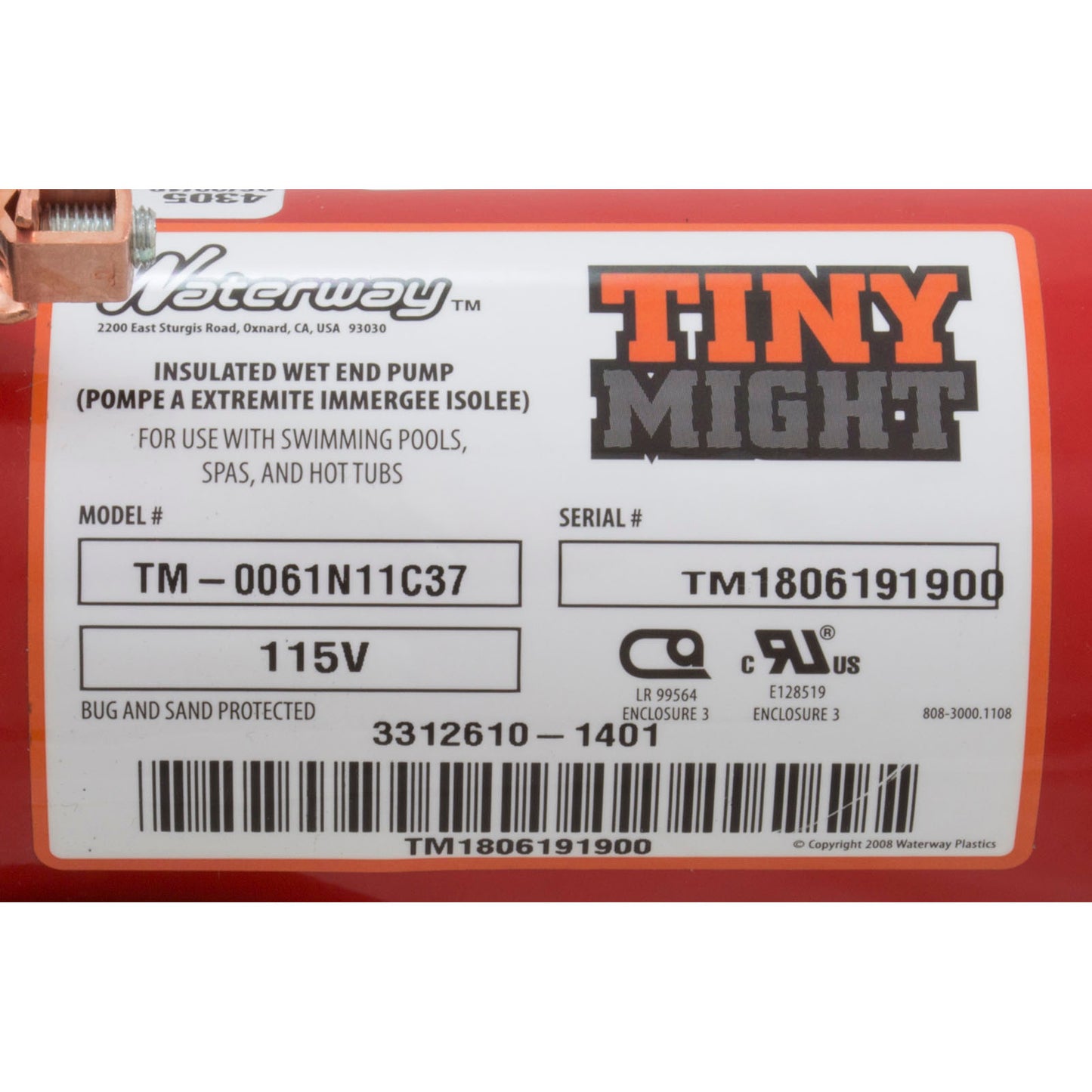 Pompe, Circ, WW Tiny Might, 1/16 ch, 115 V, 1/2" sxs/1" Union, OEM