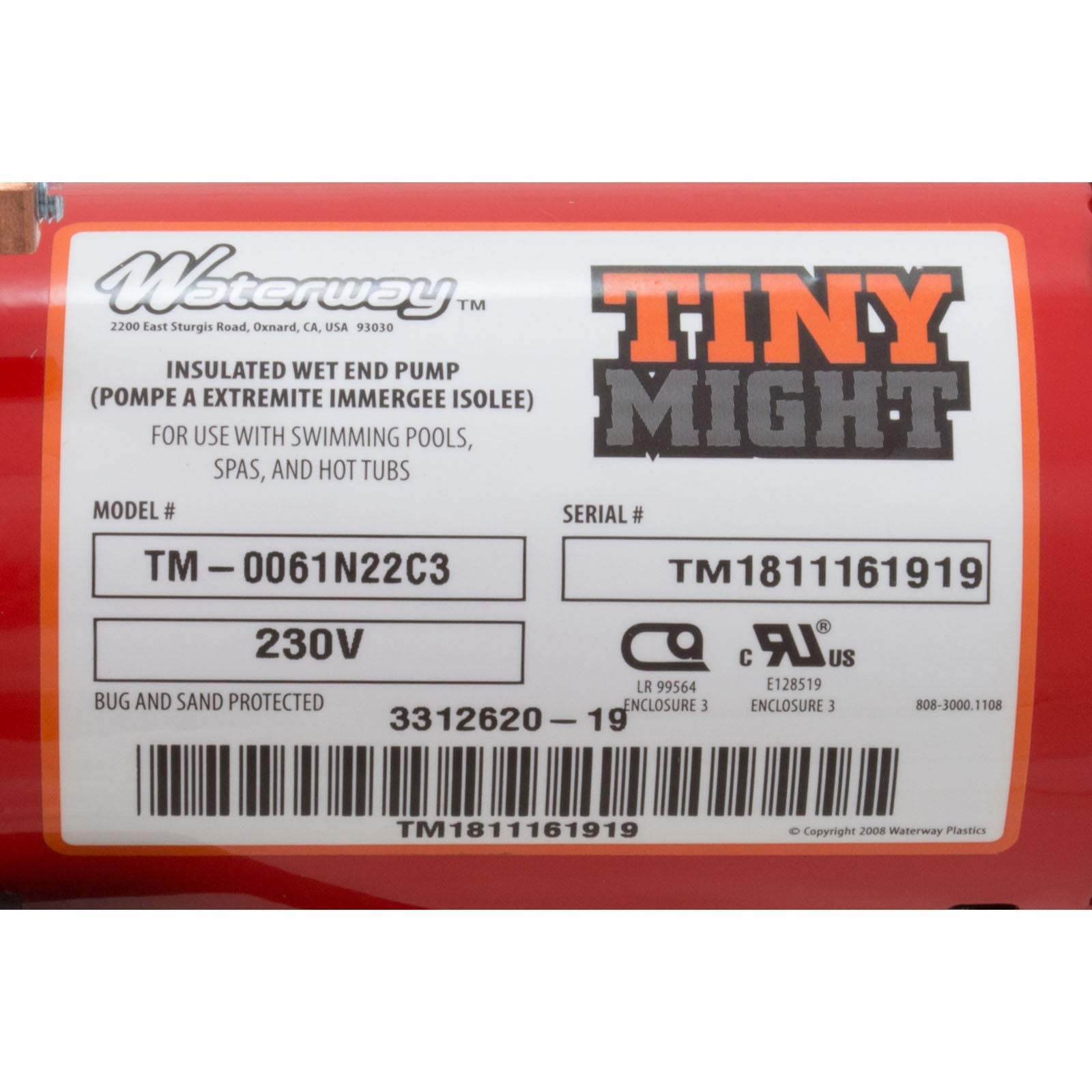 Pump, Circ, WW Tiny Might, 1/16Hp, 230v, 50/60Hz, 1" Barb