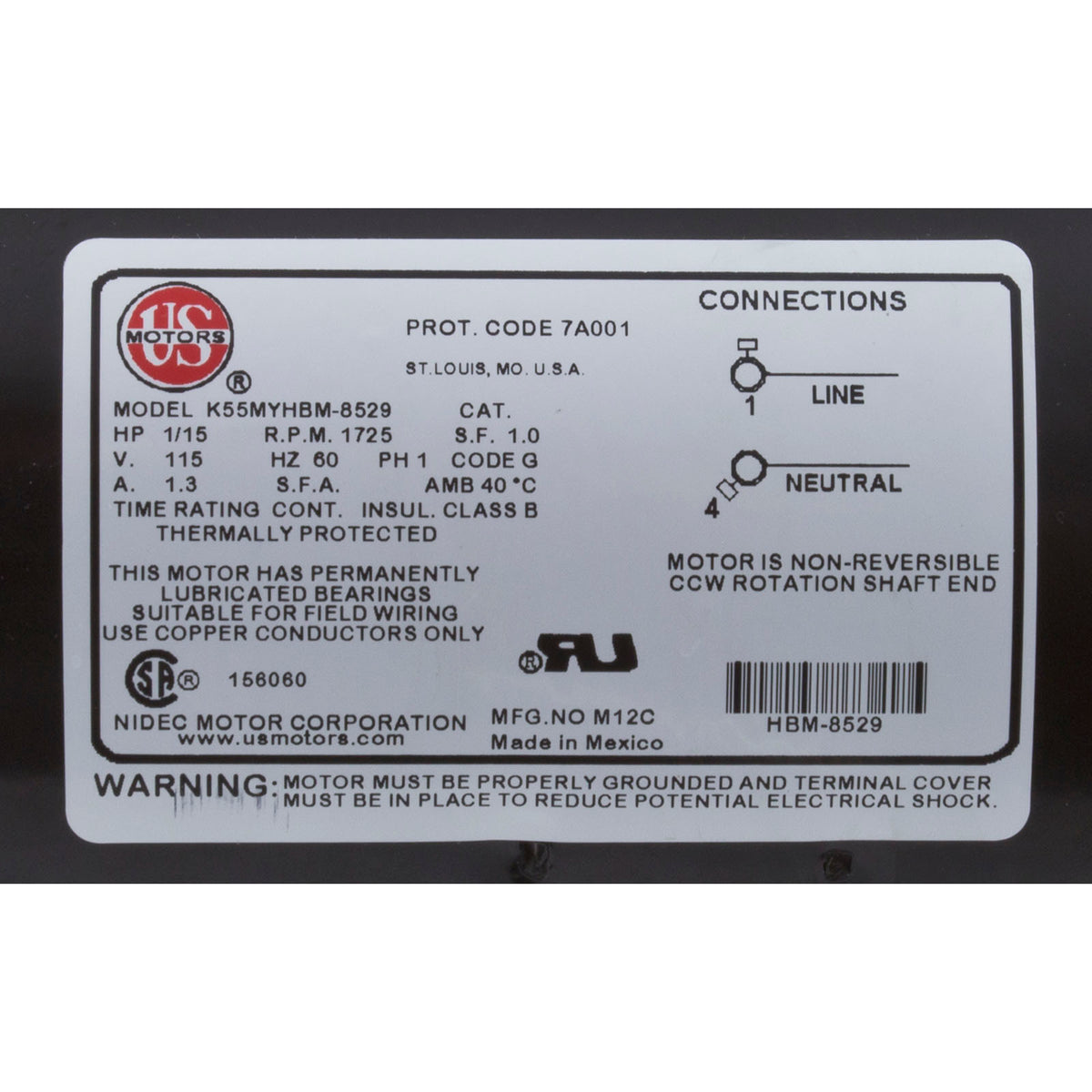 Pump, Circ, WW Iron Might, 1/15hp, 1.3A, 115v, 48fr, OEM