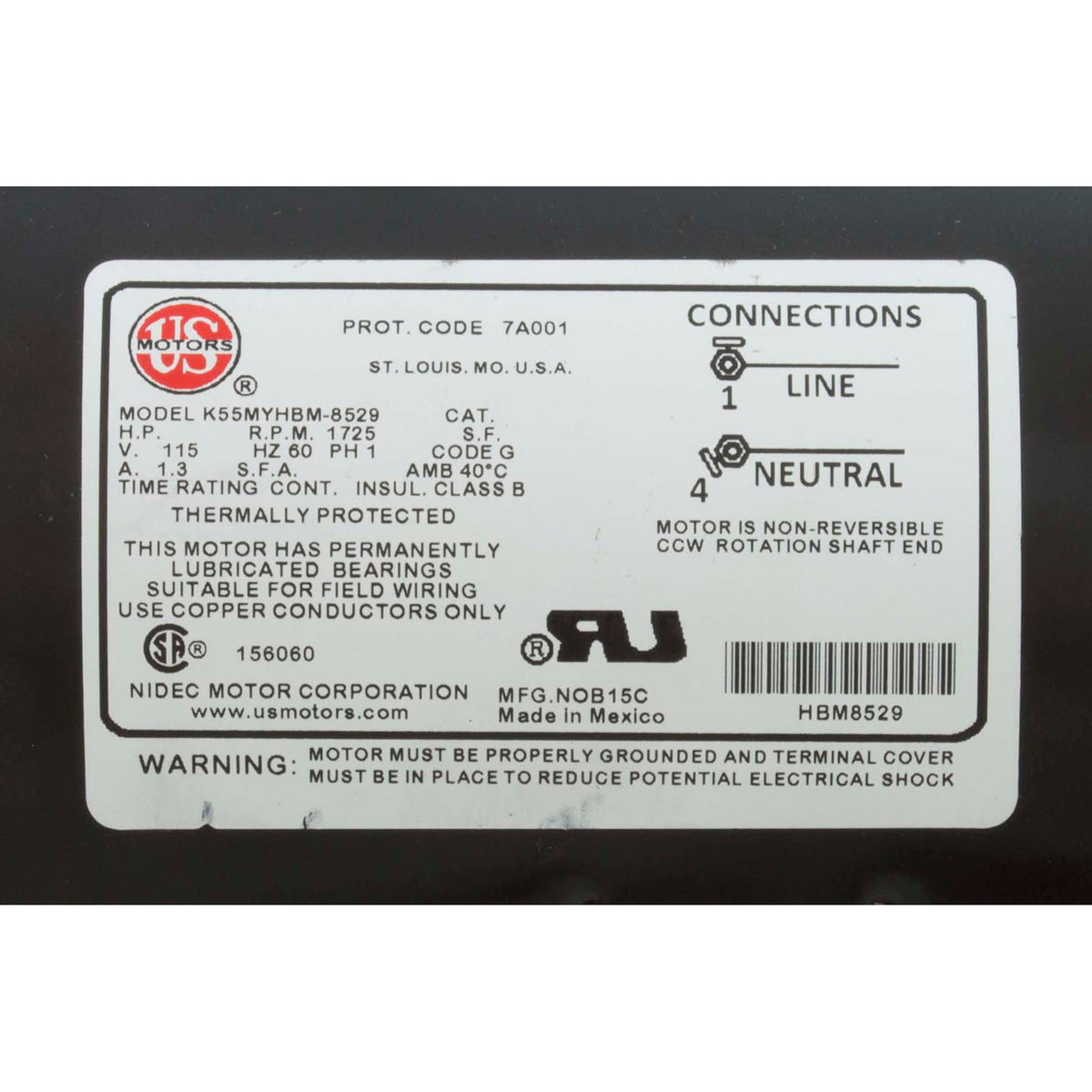 Pump, Circ, WW Uni-Might, 1/8hp, 115v, 1.3amp, 50/60Hz, 48Fr, OEM