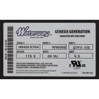 Pump, Bath, WW Genesis, 5.5A, 115v, 1-1/2", w/Rubber Pads, OEM, AS