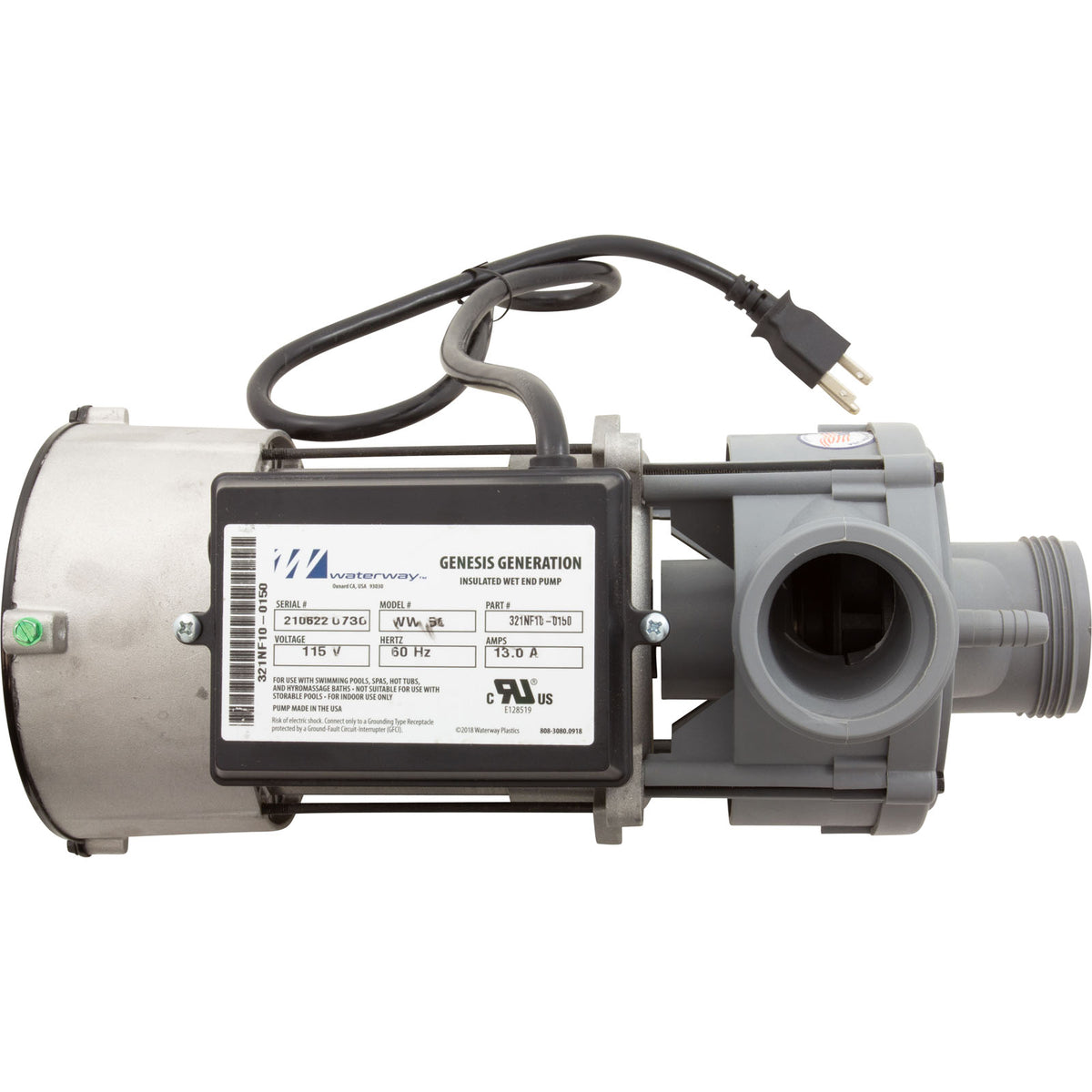 Pump, Bath, Waterway Genesis, 13.0A, 115v, 1-1/2", OEM, AS