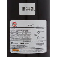 Pump, WW E-Series, 0.75SPL USMotor, 115v, 1-Spd,48fr, 1-1/2"