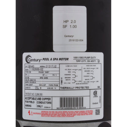 Bomba, serie WW E, 2,0 hp, Century, Conv, 1 velocidad, 48 fr, 1-1/2"