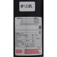 Pump, WW E-Series, 1.5hp Century, 230v, 2-Speed, 48fr, 1-1/2"