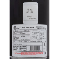 Pump, WW Hi-Flo, 1.5hp Century, Conv, 1-Spd, 48fr, 2"