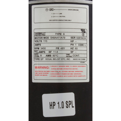 Pompe, WW Exec, 1.0SPL Century, 115v, 1-vitesse, 48fr, 2"