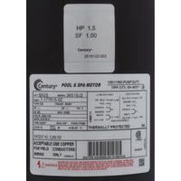 Pump, WW Exec, 1.5hp Century, Conv, 1-Spd, 48fr, 2-1/2" x 2"