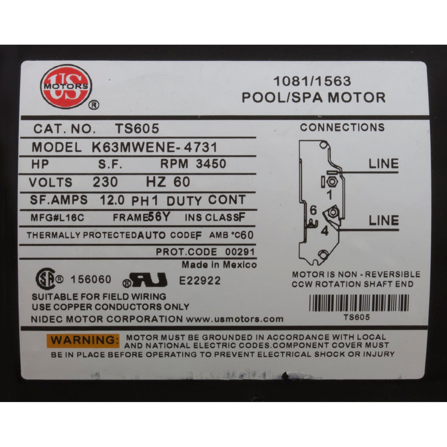 Bomba, WW Exec, motor estadounidense de 4,0 hp, 230 V, 1 velocidad, 56 fr, 2"