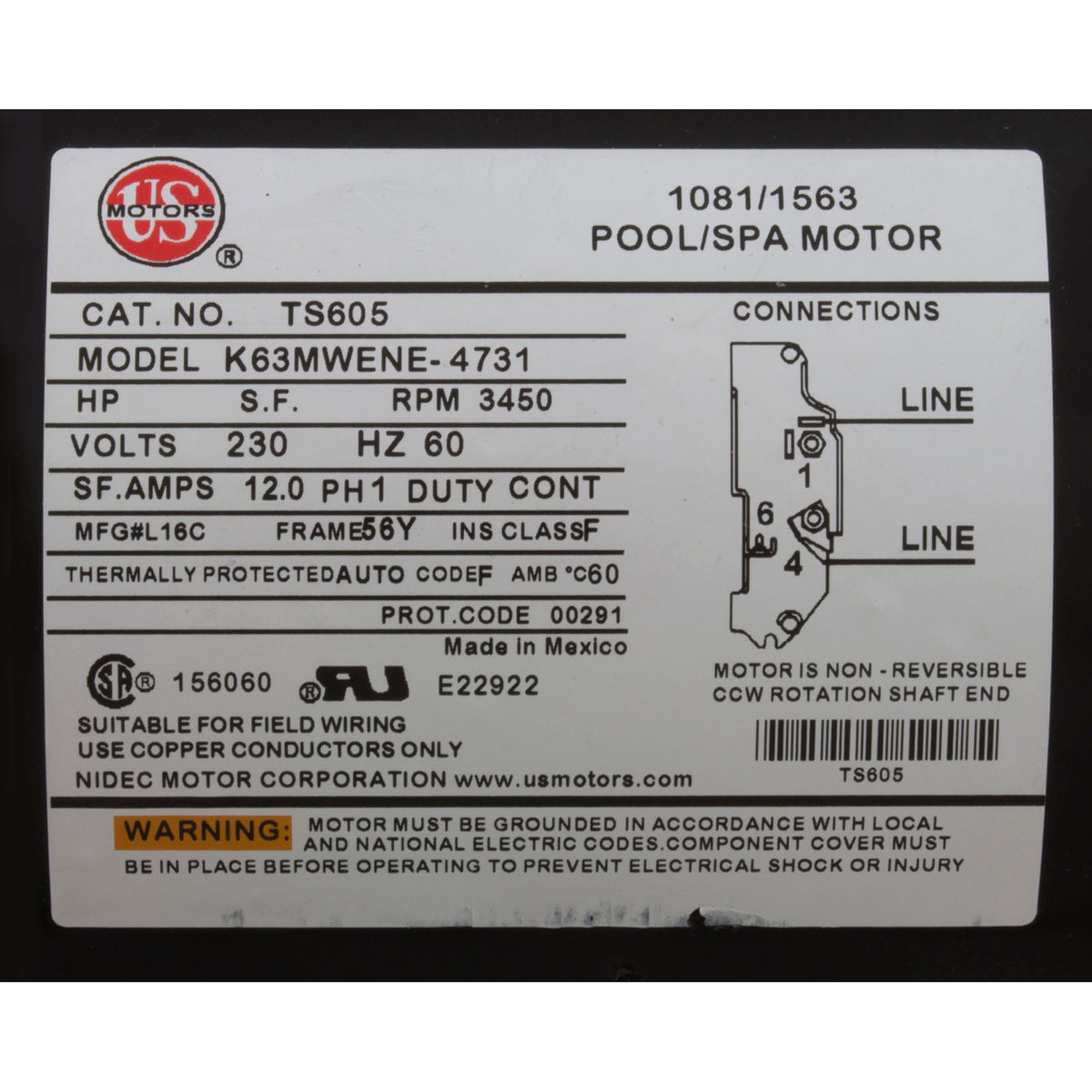 Pump, WW Exec, 4.0hp US Motor, 230v, 1-Speed, 56fr, 2"
