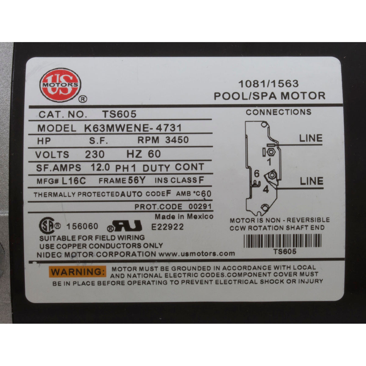 Pump, WW Exec, 4.0hp US Motor, 230v, 1-Speed, 56fr, 2-1/2" x 2"