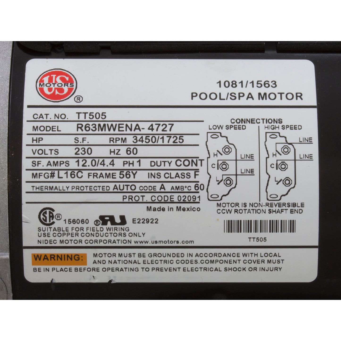 Bomba, WW Exec, motor estadounidense de 4,0 hp, 230 V, 2 velocidades, 56 pulgadas, 2-1/2" x 2"