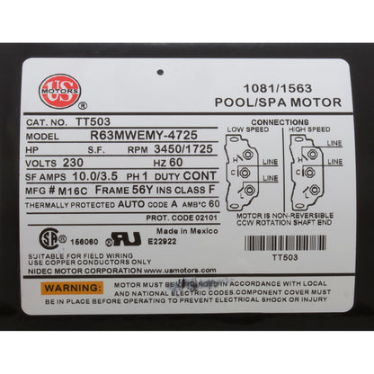 Bomba, WW Viper, motor estadounidense de 3,0 hp, 230 V, 2 velocidades, 56 pulgadas, 2-1/2" x 2-1/2"