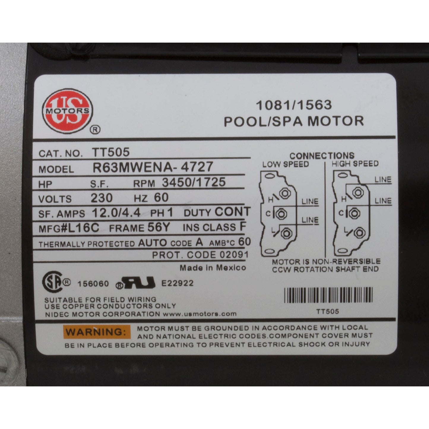 Bomba, WW Viper, 4,0 hp, 230 V, 2 velocidades, 56 fr, 2-1/2" x 2-1/2", OEM