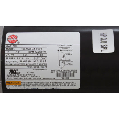 Bomba, WW Ex2, 3.0SPL, 230v, 2 velocidades, 48fr, 8.5A, 2", OEM