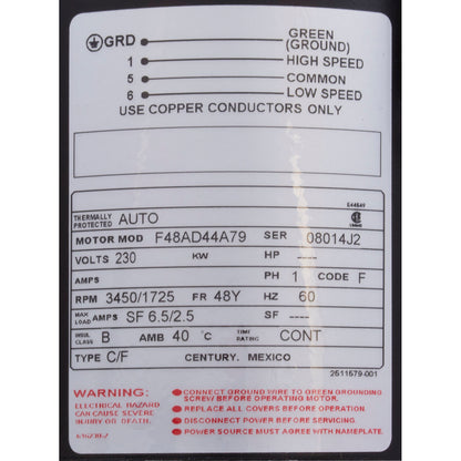 Bomba, WW Exec, 1,5 hp, 230 V, 2 velocidades, 48 ​​fr, 2", OEM