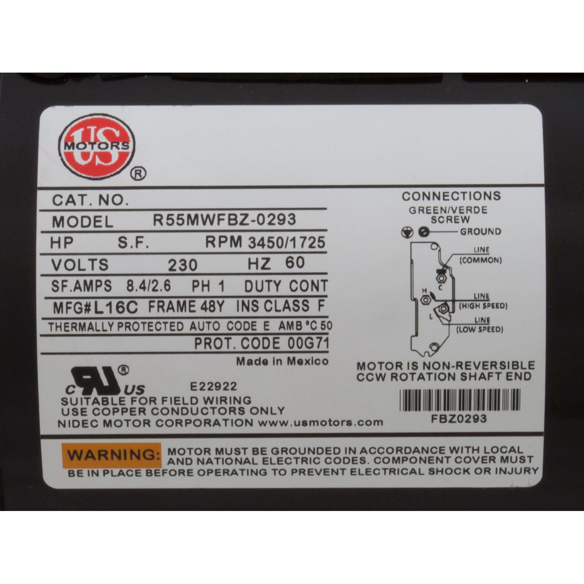 Pump, WW Exec, 3.0SPL, 230v, 2-Spd, 48fr, 2", OEM