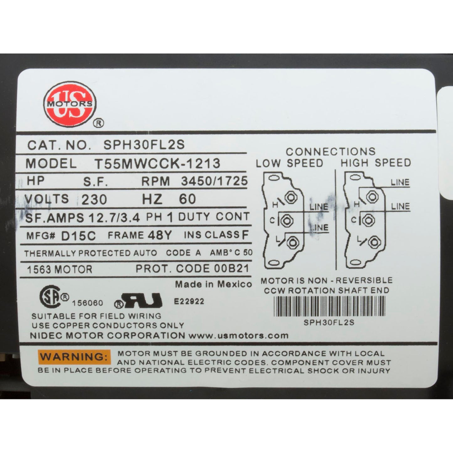 Pump, WW Exec, 4.5hp, 230v, 2-Speed, 48fr, 2", OEM