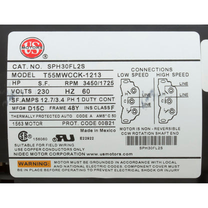 Pump, WW Exec, 4.5hp, 230v, 2-Speed, 48fr, 2", OEM