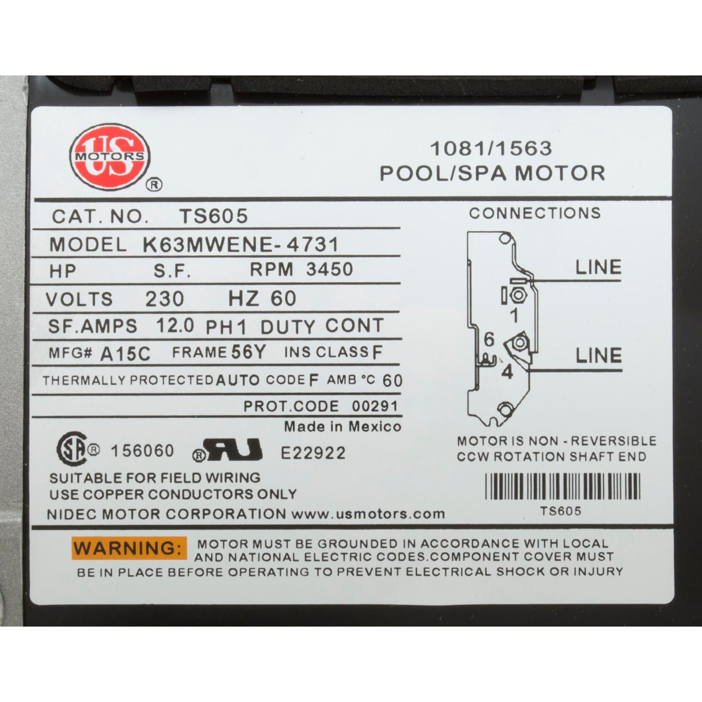 Pump, WW Exec, 4.0hp, 230v, 1-Speed, 56fr, 2", OEM