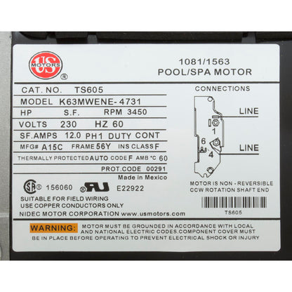 Pump, WW Exec, 4.0hp, 230v, 1-Speed, 56fr, 2", OEM