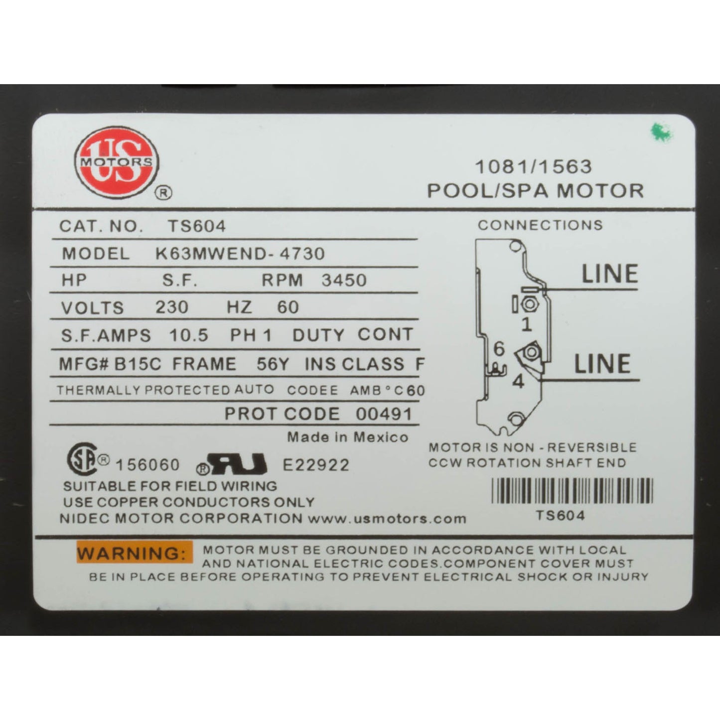 Bomba, WW Exec, 3,0 hp, 230 V, 1 velocidad, 56 fr, 2-1/2" x 2", OEM