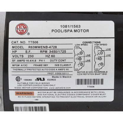 Pump, WW Exec, 5.0hp, 230v, 2-Speed, 56fr, 2", OEM