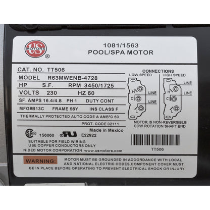 Pump, WW Exec, 5.0hp, 230v, 2-Speed, 56fr, 2-1/2" x 2", OEM