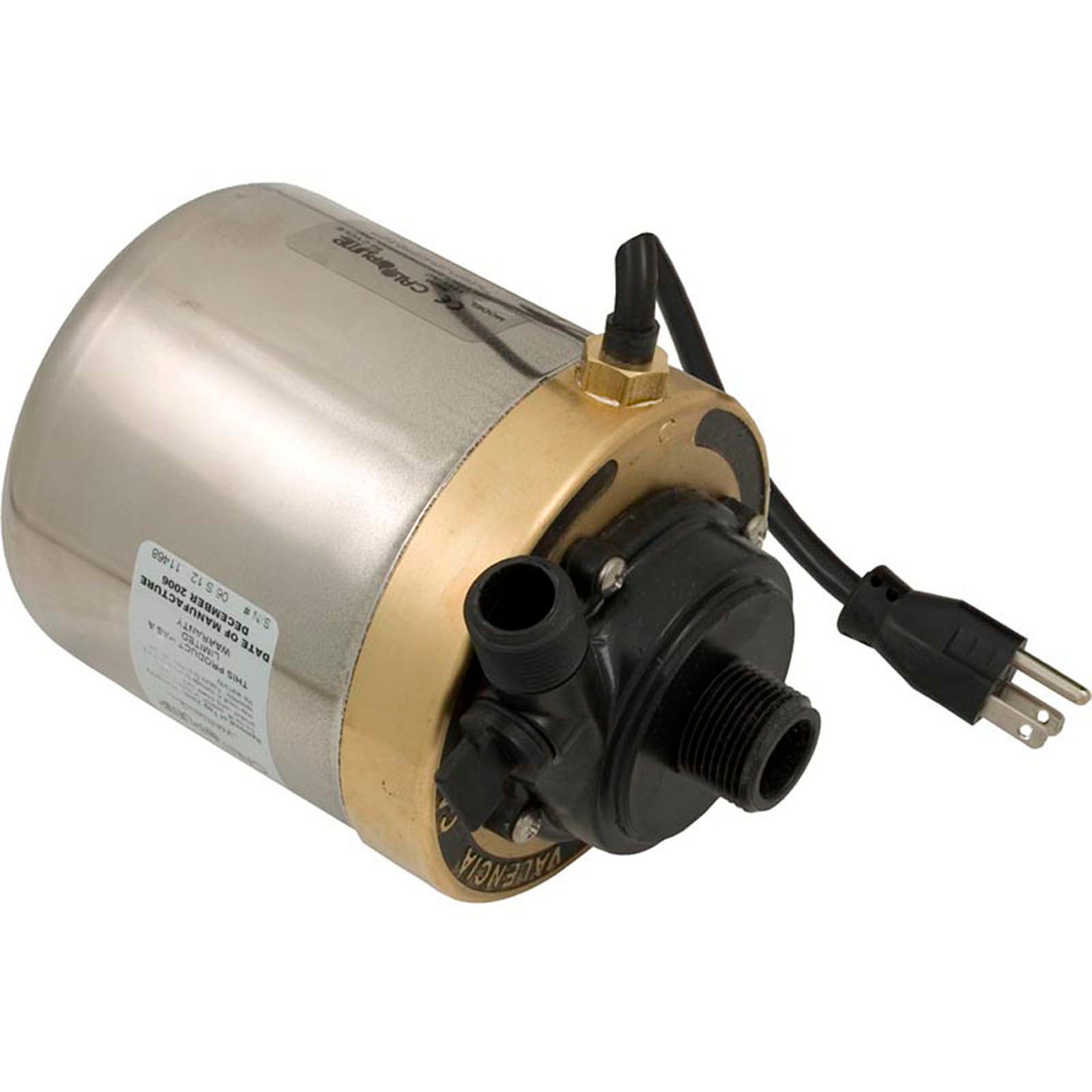 Pump, Circ, Calvert S580T, 115v, 3/4" x 1/2", 6ft Cord, OEM