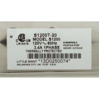 Pump, Circ, Calvert S1200T, 115v, 3/4" x 1/2", 20ft Cord, OEM