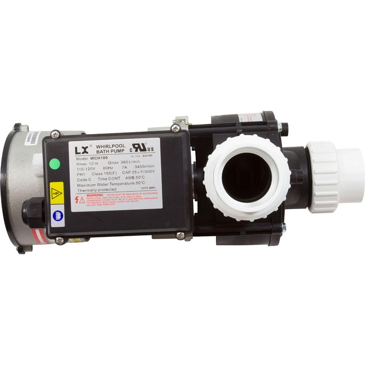 Pump, Bath, LX WCH, 7.0A, 115v, 1.5", w/Air Switch