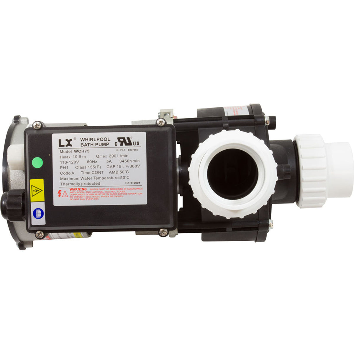 Pump, Bath, LX WCH, 5.0A, 115v, 1.5", w/Air Switch