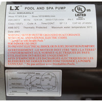 Pump, LX 56WUA, 4.0hp, 230v, 2-Spd, 56Fr, 2.5" x 2.5", SD