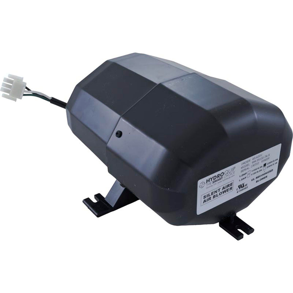 Blower, HydroQuip Silent Aire, 1.0hp, 230v, 2.3A, 3 or 4 pin AMP
