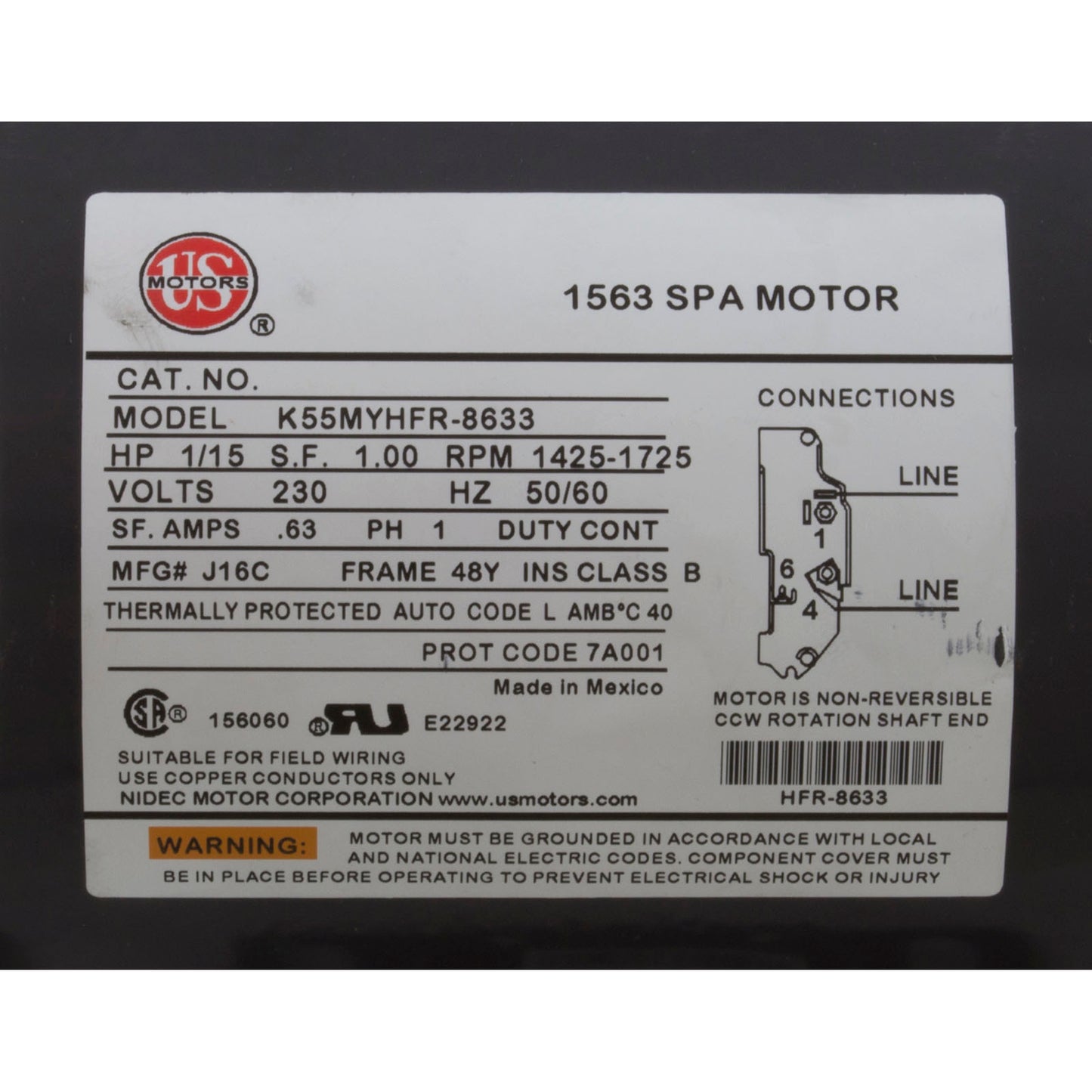 Pump, Circ, Gecko AquaFlo CMHP, 1/15hp US Motor, 230v, 1-1/2"