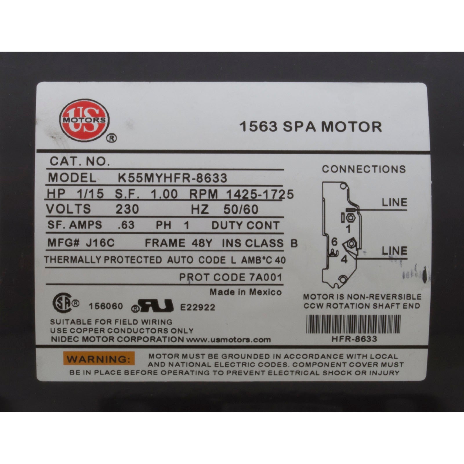 Pump, Circ, Gecko AquaFlo CMHP, 1/15hp US Motor, 230v, 1-1/2"