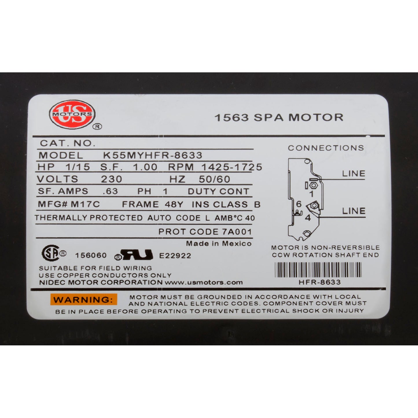 Pump, Circ, Gecko AquaFlo CMCP, 1/15hp US Motor, 230v, 1-1/2"