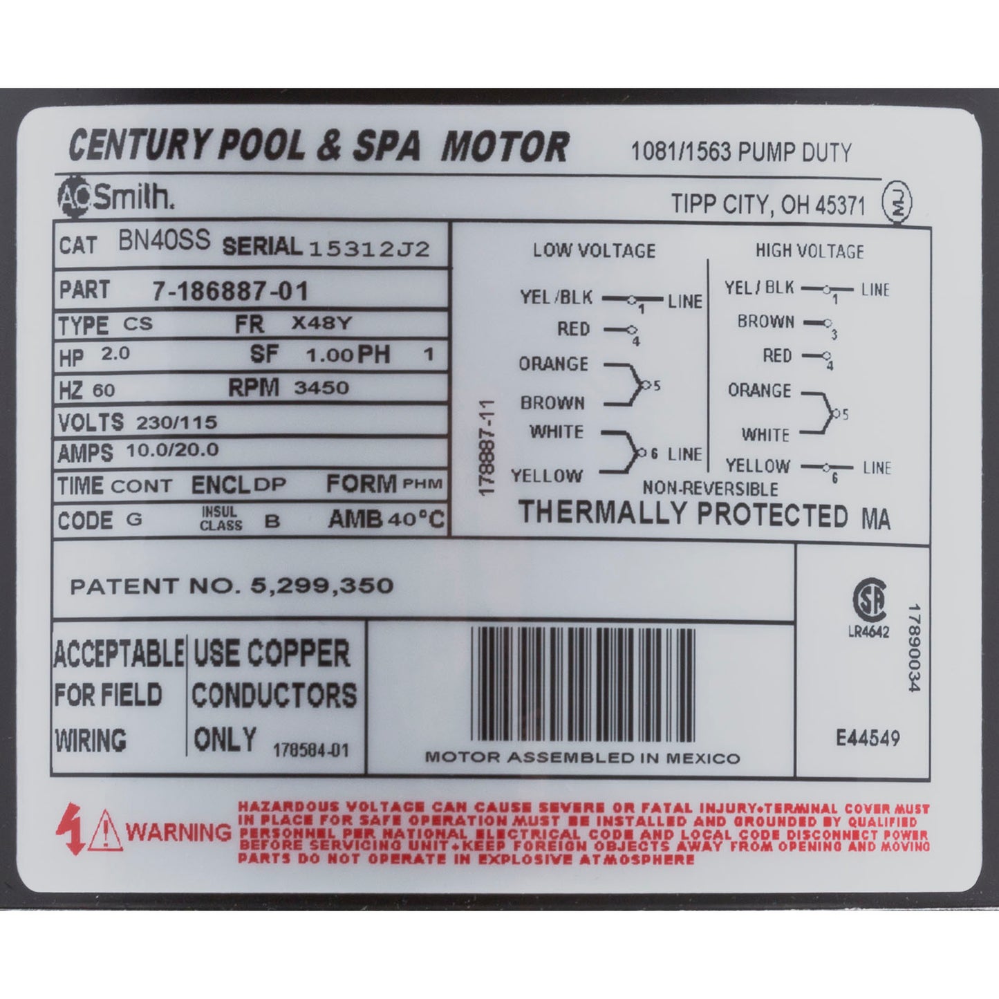 Bomba, Aqua Flo FMHP, 2.0 hp, 115 v/230 v, 1 velocidad, 1-1/2", Kit