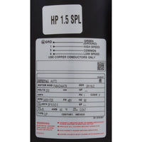 Pump, Aqua Flo FMHP, 1.5hp Century, 230v, 2-Speed, 48fr, 1-1/2"