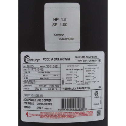 Pump, Aqua Flo FMCP, 1.5hp Century, Conv, 1-Speed, 1-1/2", Kit