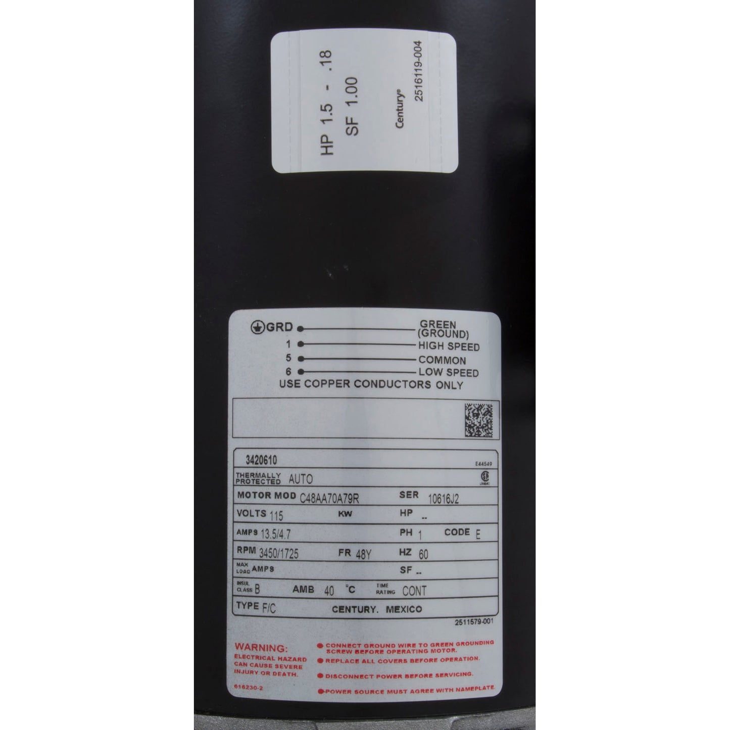 Pump, Aqua Flo FMCP, 1.5hp Century, 115v, 2-Spd, 48fr, 1-1/2", Kit