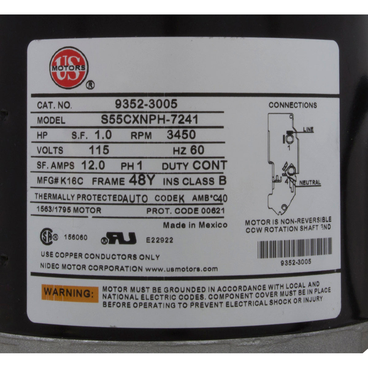 Pump, AquaFlo TMCP, 1.0hp, 115v, 1-Spd, 48Fr, w/Air Switch, OEM