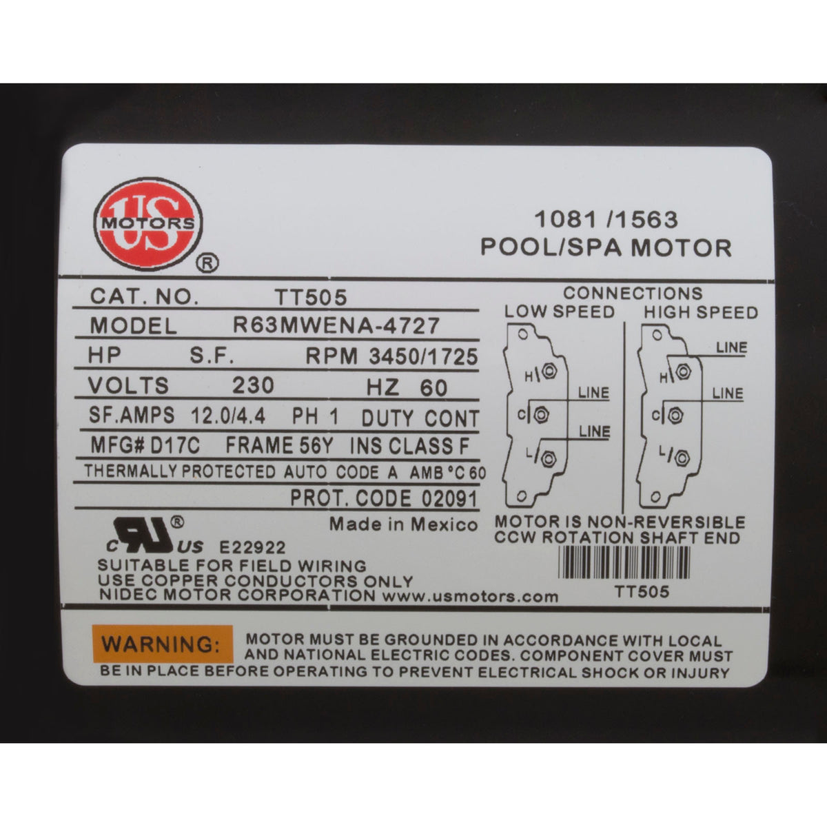 Pump, Aqua Flo XP2e, 2.5hp US Motor, 230v, 2-Speed, 56fr, 2"