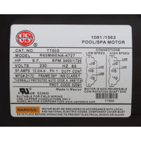 Pump, Aqua Flo XP2e, 2.5hp US Motor, 230v, 2-Speed, 56fr, 2"