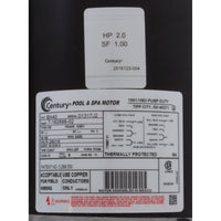 Pump, Aqua Flo XP2e, 2.0hp Century, Conv, 1-Spd, 48fr, 2"