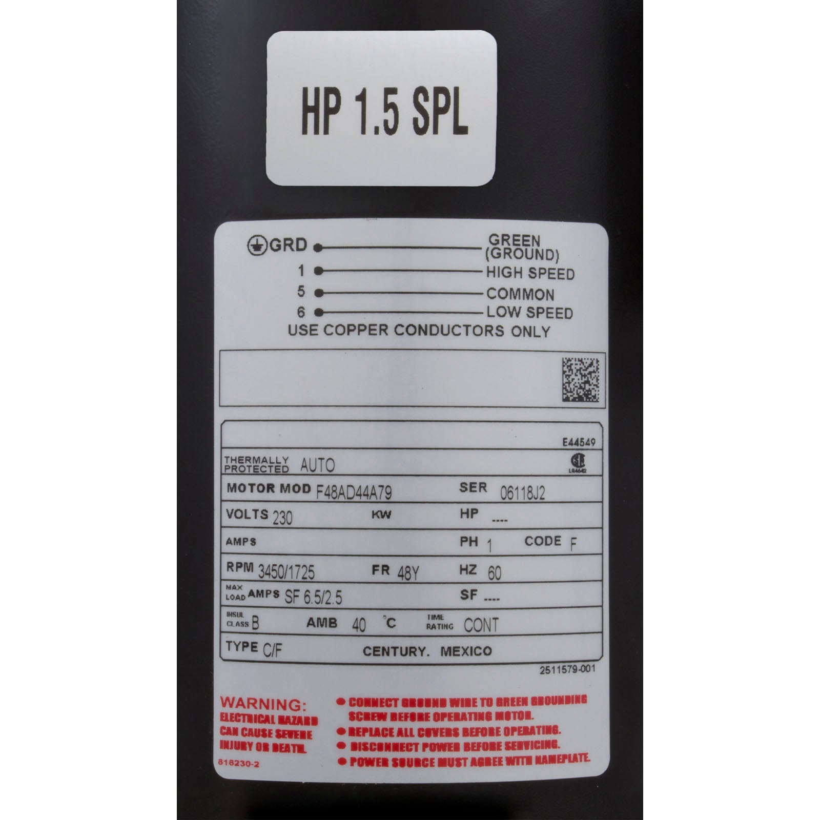 Pump, Aqua Flo XP2e, 1.5hp Century, 230v, 2-Speed, 48fr, 2"