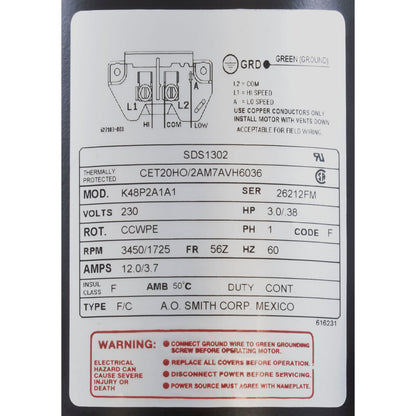 Pump, Aqua Flo XP2e, 3.0hp, 230v, 2-spd, 48fr, 2", Kit